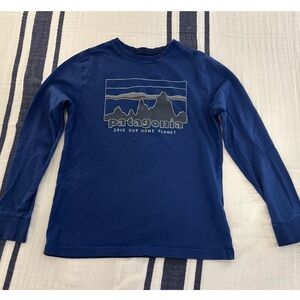 Patagonia Kids Navy Long Sleeve Tee, size M (10), EUC.